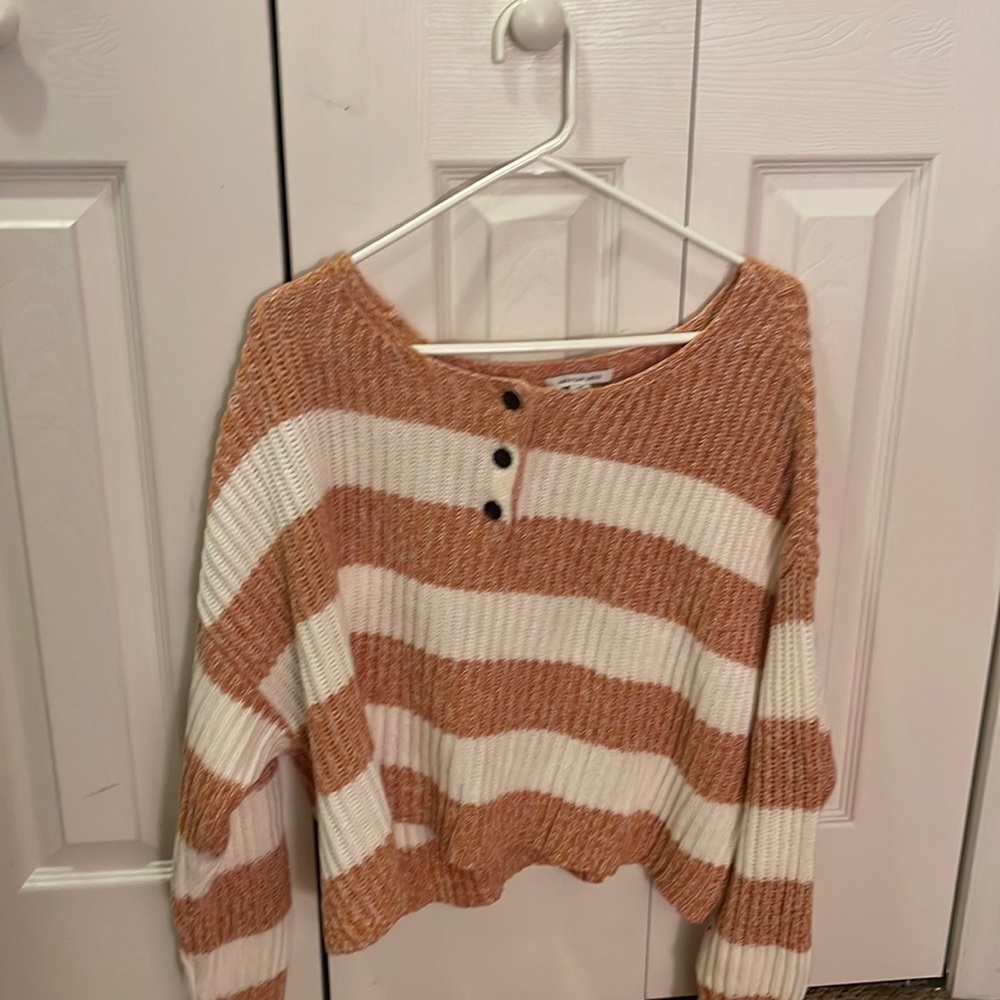 Orange and White American Eagle Sweater